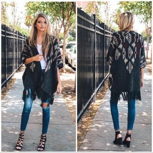 NEW Aztec Knit Ruana - Poncho